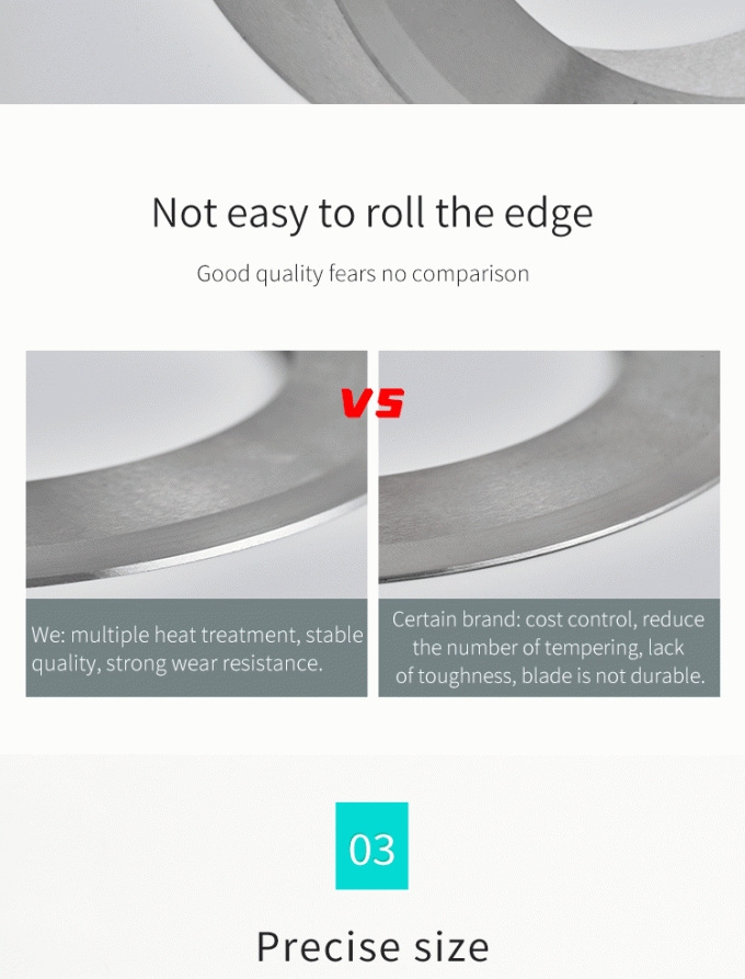 برش دقیق 130 میلی متری نوار رول کاغذ صنعتی ماشین برش چاقو تیغه دایره ای چاقو برش 3